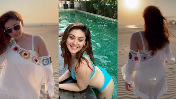 कंधे से सरकते हुए टॉप से Shefali Jariwala के दिखे अंदर वाले कपड़े, साफ झलक पड़ा बिकिनी का रंग