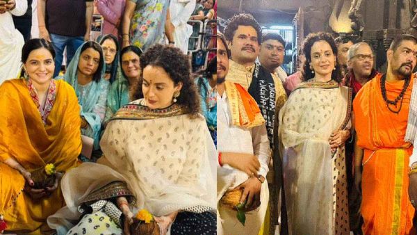 मंदिर के अंदर से वायरल हो गईं कंगना रनौत की तस्वीरें, कभी बैठकर तो कभी खड़े होकर दिए पोज