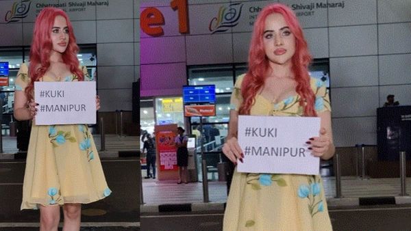 Urfi Javed Manipur- हाथ में बोर्ड लेकर मणिपुर के लिए बाहर आ गईं उर्फी जावेद, वीडियो वायरल