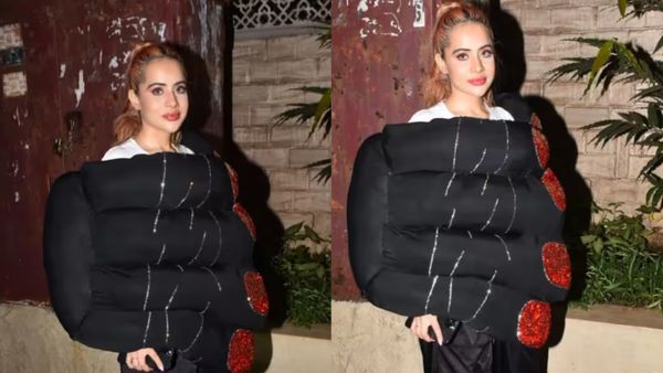 Urfi Javed का अनोखा कारनामा, पता नहीं किसका हाथ लपेटकर पहुंच गईं कैमरे के सामने