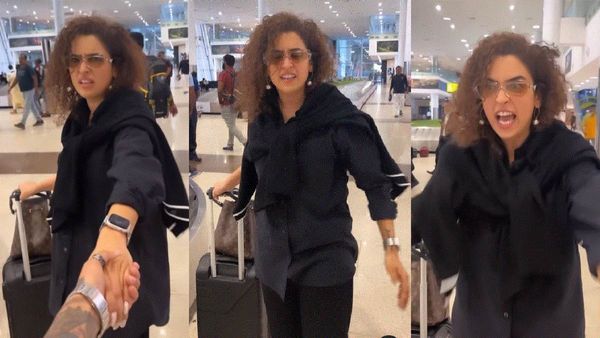 सान्या मल्होत्रा का हाथ पकड़ एयरपोर्ट पर जबरदस्ती करने लगा शख्स? आगबबूला हुई दंगल गर्ल, Video