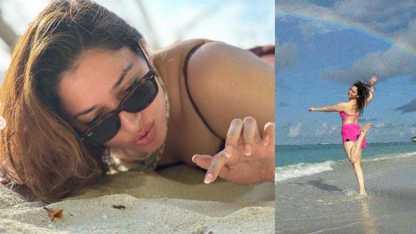 Tamannaah Bhatia- कभी पिंक बिकिनी पहन उछलीं तो कभी रेत को सहलाया, तमन्ना भाटिया की बोल्ड तस्वीरें..
