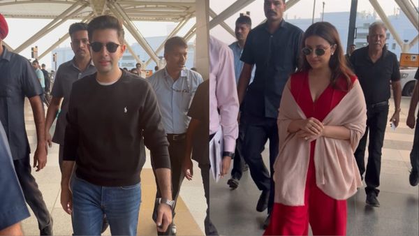 Parineeti Chopra-Raghav Chadha:शादी के लिए उदयपुर पहुंचे राघव -परिणीति, एयरपोर्ट लुक आया सामने