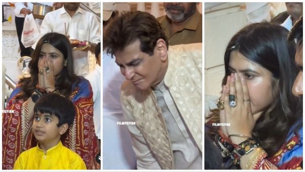 VIDEO: एकता कपूर के गणपति विसर्जन में ये क्या हुआ, छलके हसीना के आंसू तो इस हाल में दिखे पापा जितेंद्र