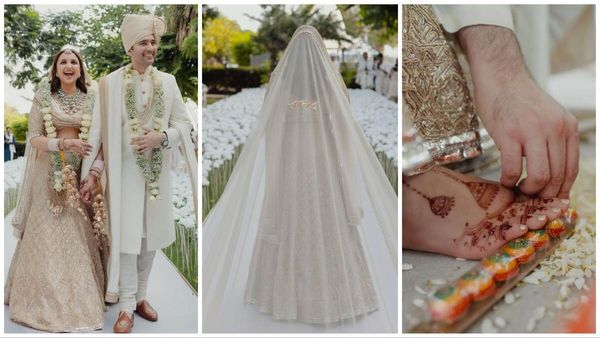 मेहंदी में नहीं परिणीति ने घूंघट पर जड़वाया राघव का नाम, नेता जी ने कभी किया किस तो कभी छुए पैर