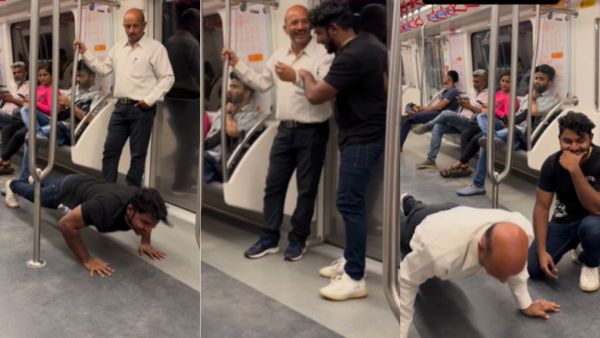 मेट्रो में शख्स खुद को समझ रहा था तीस मार खान, तभी चचा ने अपनी ताकत से कर दिया चारों खाने चित्त