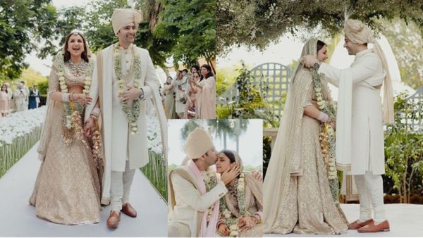 Parineeti Chopra Wedding Outfits: 2500 घंटों में बनकर तैयार हुआ परिणीति का जोड़ा, रशियन हीरों से जड़ा...
