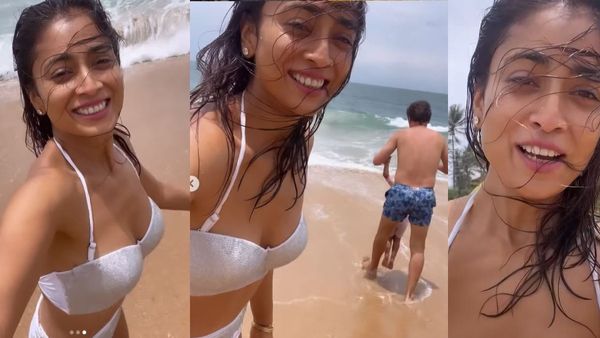 शर्टलेस पति के साथ बिकिनी में दिखी श्रिया सरन, बीच से वायरल हुआ बोल्ड वीडियो