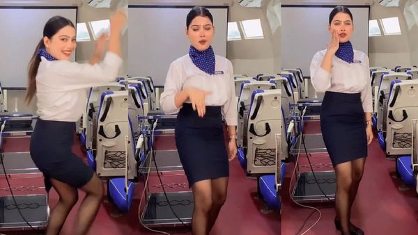 भोजपुरी गाने पर एयर होस्टेस ने किया ऐसा डांस, वीडियो देखते ही लोग बोले- 'बवाल बा हो मैडम जी'