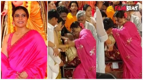 VIDEO: दुर्गा पंडाल में धड़ाम से गिरीं काजोल... सिंघम बनकर आया बेटा युग और ऐसे संभाला मम्मी को