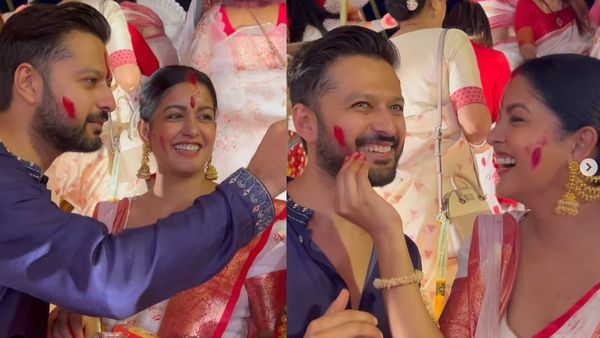 बंगाली हसीनाओं के बीच फंसे पति देव के साथ सिंदूर खेला करती दिखीं इशिता दत्ता, शर्माते दिखे अभिनेता...
