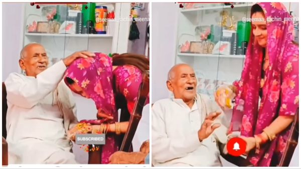 बाबा के लिए तो जान भी हाजिर है.. सचिन के दादा के सामने फिसला सीमा का पल्लू फिर झुक कर किया ये काम