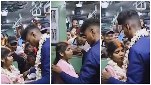 ना बारात, ना बैंड बाजा...बस चलते ट्रेन में लड़का-लड़की ने रचाई शादी, सोशल मीडिया पर वीडियो हुआ वायरल