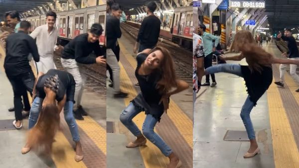प्लेटफॉर्म पर अचानक लात घूंसे चलाने लगी लड़की, लोग बोले- 'इसको खुला किसने छोड़ा'