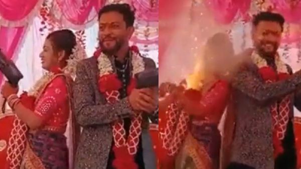 VIDEO- नई नवेली दुल्हन के चेहरे पर चल गई बंदूक, दिखावा करने के चक्कर में हो गया इतना बड़ा कांड