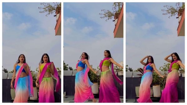 Dance Video: दो जुडवां लड़कियों ने एक सी साड़ी पहन लगाए ठुमके, लोग बोले- 'कुछ नीचे गिर रहा है...'