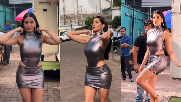 Nora Fatehi ने टाइट सी ड्रेस में दिखाया अपना कातिलाना फिगर, जैसे ही पीछे मुंड़ीं उड़ गए लोगों के होश!
