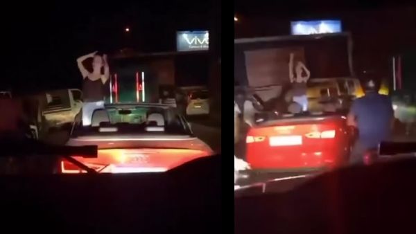 चलती कार में लड़की ने दिखाए सेक्सी डांस मूव्स, लोग बोले- 'आस पास वालों के पेट्रोल के पैसे वसूल'