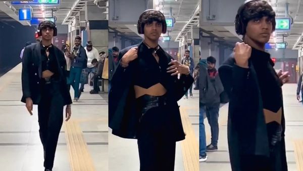 Delhi Metro Viral Video- ब्लाउज पहनकर लड़के ने मेट्रो स्टेशन पर किया रैंप वॉक, लचकीली कमरिया देख..