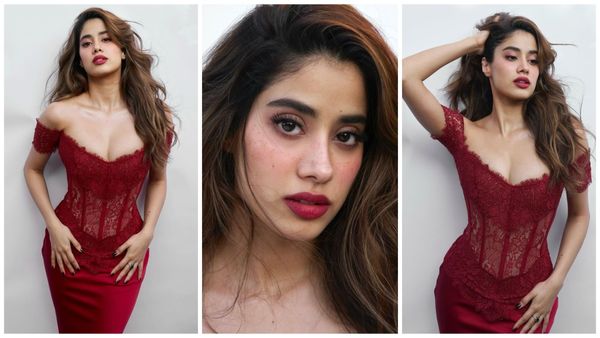 Valentine's Day से पहले ही सुर्ख हुई जान्हवी कपूर, तस्वीरें आग की तरह वायरल