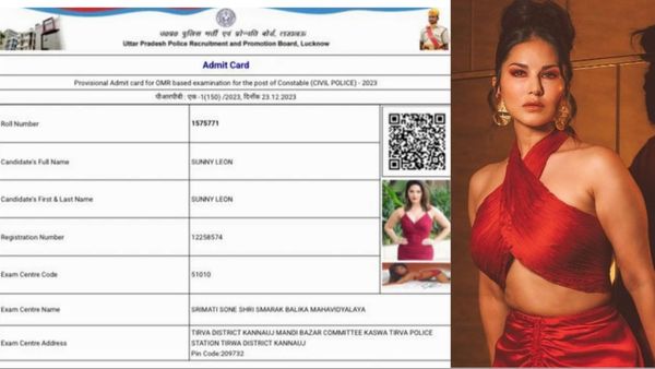 यूपी पुलिस भर्ती के एडमिट कार्ड पर छपी Sunny Leone की फोटो, एक्टिंग छोड़ देश की सेवा करेंगी एक्ट्रेस?