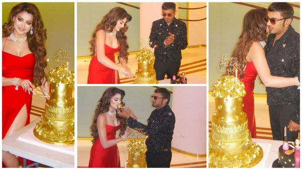 Urvashi Rautela Gold Cake: उर्वशी रौतेला ने बर्थडे पर काटा 24 कैरेट सोने का केक, हनी सिंह ने पकड़कर...