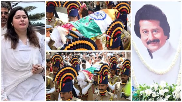 Pankaj Udhas Last Rites: तिरंगे में लिपटे अंतिम सफर पर निकले पंकज उधास, बेटी का रो रोकर बुरा हाल