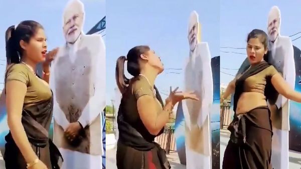 Viral Video- पीएम मोदी के कटआउट के साथ महिला ने किया ऐसा रोमांस, लोग बोले- 'मितरों मजा आ गया'