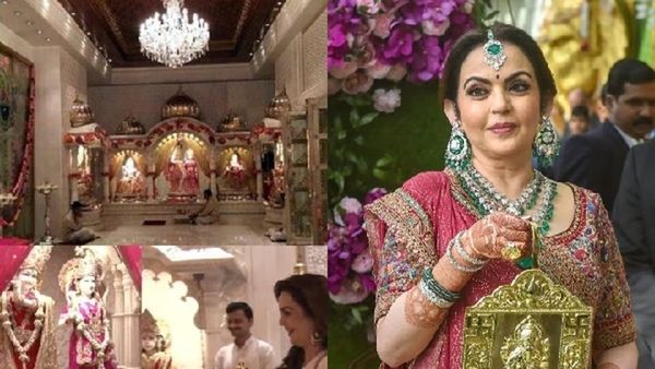 अंबानी के घर के मंदिर की तस्वीरें वायरल, हीरों के गहनों से सजी हुई हैं भगवान की मूर्तियां, फ़टी रह जाएंगी आंखें