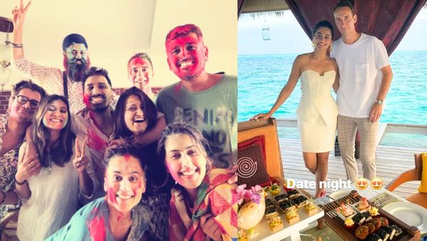 शादी के बाद पहली होली मनाती नजर आईं Taapsee Pannu, मांग में सिंदूर भरे आईं नजर