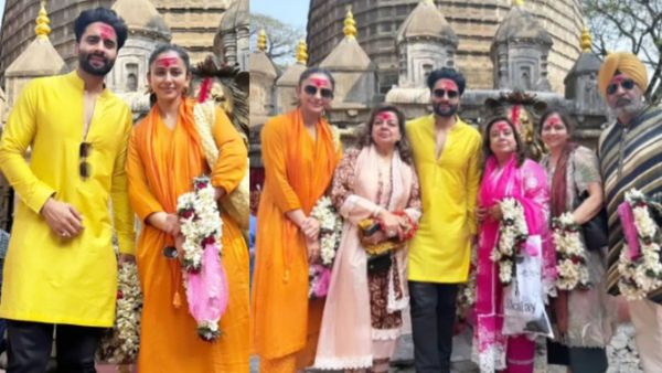 शादी के बाद कामाख्या देवी के दर्शन करने पहुंचे रकुल प्रीत सिंह और जैकी भगनानी, भक्ति में डूबा नजर आया परिवार