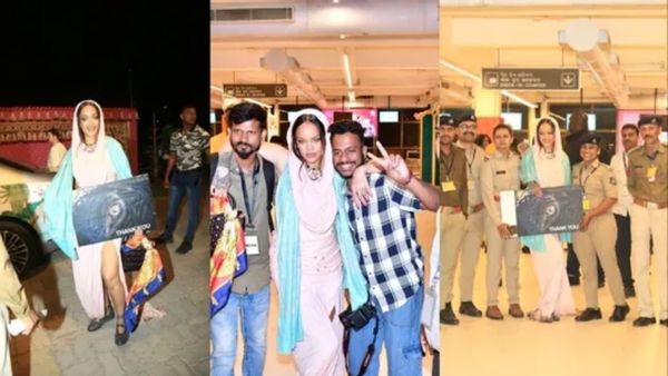 Rihanna ने इंडिया छोड़ने से पहले जीता दिल, एयरपोर्ट पर पैपराजी और कॉप्स के साथ दिए पोज- Videos
