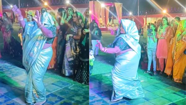 बारात में महिला ने घूंघट ओढ़ DJ पर किया 'परफ्यूम लगावे चुन्नी में' गाने पर डांस, देखते ही रह गए बाराती