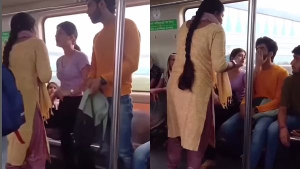 'मां-बाप को बेवकूफ बनाकर बॉयफ्रेंड के साथ...' दिल्ली मेट्रो में कपल से भिड़ी महिला, बोले अपशब्द और..