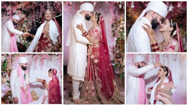 दुल्हन बनीं टॉप एक्ट्रेस ने मंडप में किया लिप-लॉक, पिंक-पेस्टल के जमाने में सुर्ख जोड़े में ढाया कहर