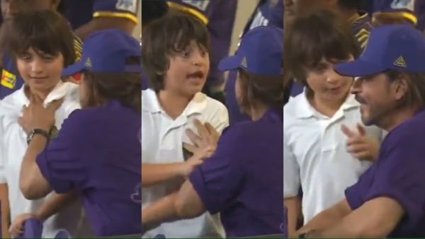 AbRam ने स्टेडियम में खड़े होकर पापा Shah Rukh को लगाई डांट, उंगली दिखाकर जोर से धमकाया