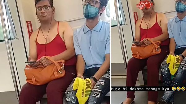 Delhi Metro में लेडी इनरवियर पहनकर पहुंच गया ये शख्स, वीडियो देखकर भड़क गए लोग