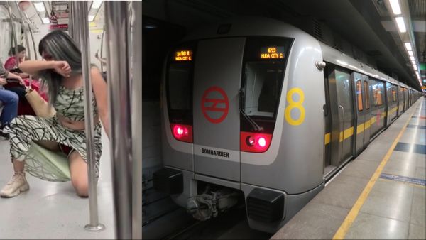 Delhi Metro में एक लड़की ने कर दी बेशर्मी की सारी हदें पार, स्कर्ट पहनकर ऐसी बैठीं फर्श पर कि दिखा...