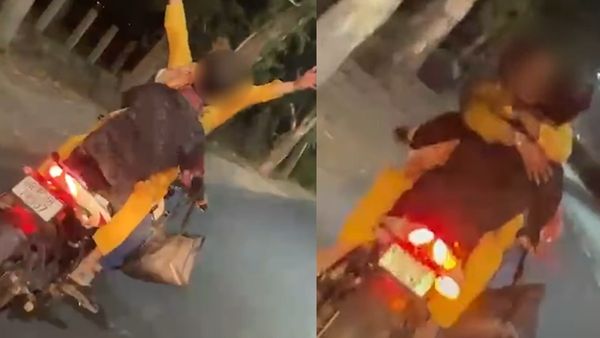 Viral Video- रात होते ही आउट ऑफ कंट्रोल हुआ कपल, चलती बाइक पर सरेराह करते रहे अश्लील हरकतें!