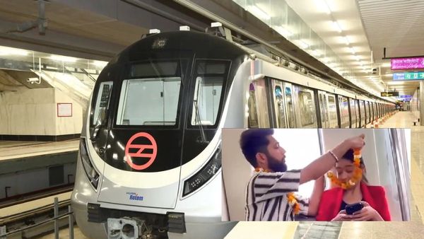 Viral Video- दिल्ली मेट्रो में जबरन शादी करने लगा युवक, बगल में बैठी लड़की के गले में डाला हार!