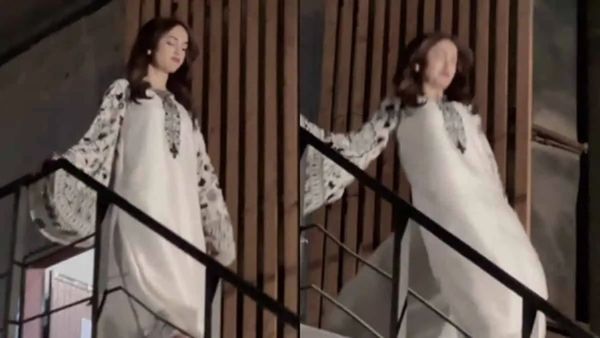 VIDEO: शूटिंग के दौरान मशहूर एक्ट्रेस का सीढ़ियों से फिसला पैर, वायरल वीडियो देख सकपकाए लोग