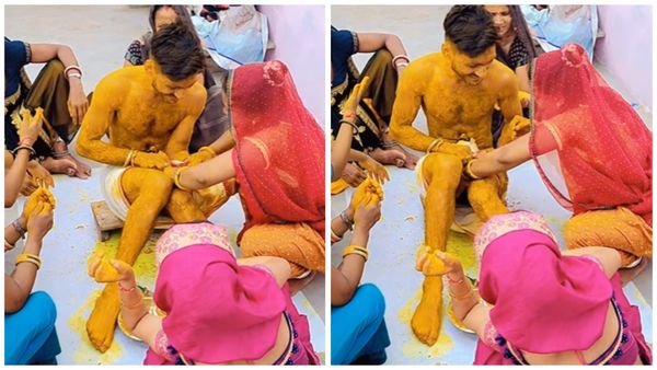 Watch Video- हल्दी की रस्म में लड़के के साथ औरतों ने की ऐसी हरकत, वीडियो देख लोगों का चकराया सिर