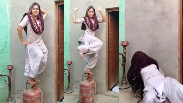 VIRAL VIDEO: महिला ने भरे सिलेंडर पर किया नागिन डांस, फिर जो हुआ उसे देखकर रोक नहीं पाएंगे अपनी हंसी