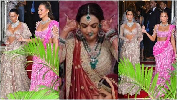 नथनी-बिंदी, लहंगा.. परम सुंदरी बनकर निकली कार्दशियां सिस्टर्स, लोग बोले- नीता अंबानी चोली भी बदलवा देंगी
