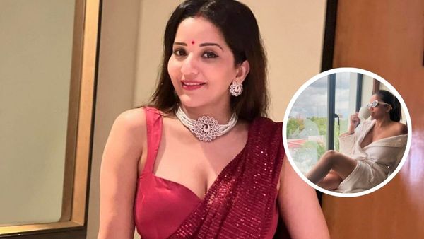 एक पतली बाथ टॉवल लपेटे नजर आईं मोनालिसा, तस्वीरें देख फटी रह गईं फैन्स की आंखें