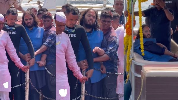 हिचकोले खाती नाव में बैठकर लालबागचा राजा के विसर्जन पर पहुंचे अनंत अंबानी, Video Viral