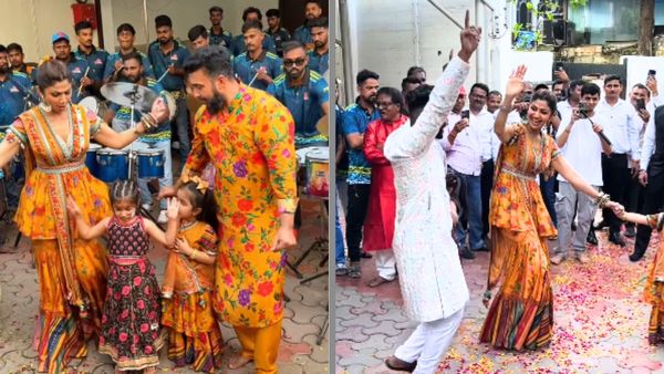 शिल्पा शेट्टी और राज कुंद्रा ने धूम-धाम से किया बप्पा का विसर्जन, ढोल नगाड़े पर किया ताबड़तोड़ डांस, Video