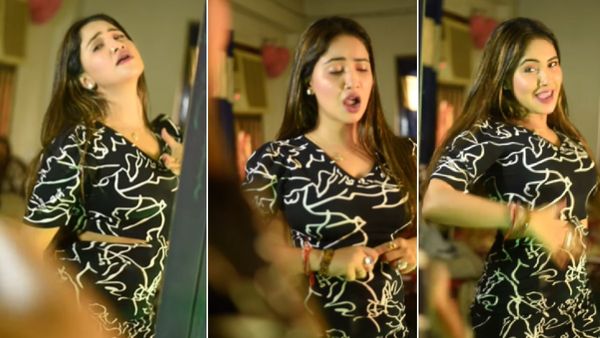 Bhojpuri Song- 'कमर ढाके सूटे' पर शीशे के सामने त्रिशा कर मधु काटा बवाल, हसीना का वीडियो वायरल!