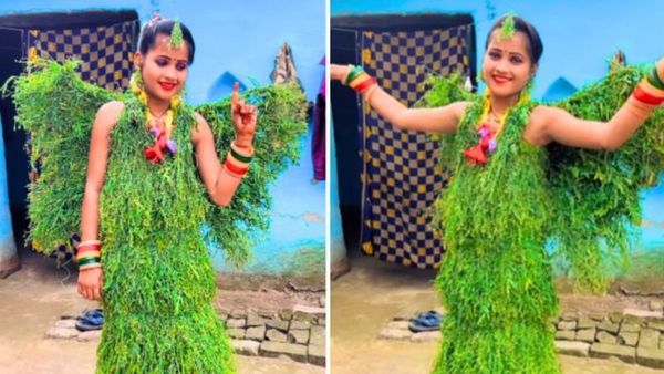 VIRAL VIDEO: महिला ने गाय की चरी से बनाई ड्रेस फिर किया इस गाने पर डांस, लोग बोले- उर्फी की एक और बहन आ गई...