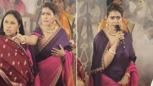दुर्गा पूजा में लोगों को गंदी हरकतें करते Kajol ने सरेआम पकड़ कर रौंदा, लोग बोले- अजय देवगन को बचा ले रे देवा